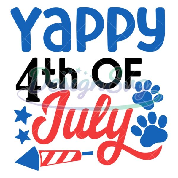 Yappy 4th Of July Patriotic Dog Paw SVG
