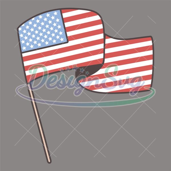 Waving USA Flag 4th Of July Patriotic SVG