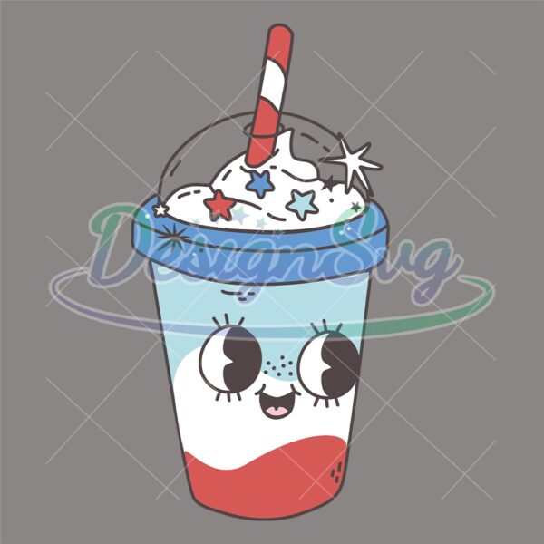 Cutie Latte Cup 4th Of July Patriotic SVG