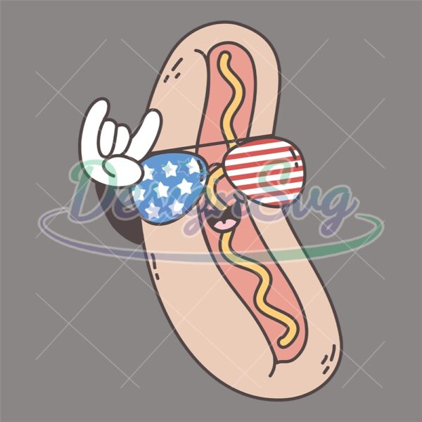 American Glasses Hot Dog Patriotic SVG