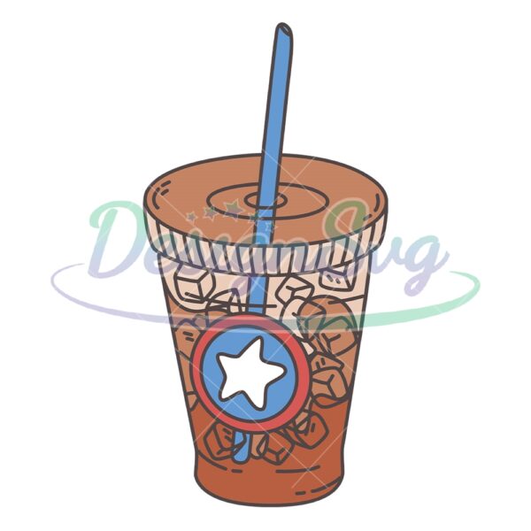 American Iced Coffee 4th Of July Patriotic SVG