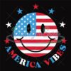 America Vibes USA Flag Smiley Face SVG