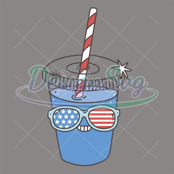 American Glasses Blue Drink Patriotic SVG