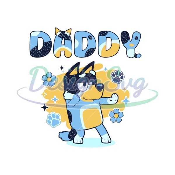 daddy-floral-bandit-heeler-puppy-family-svg