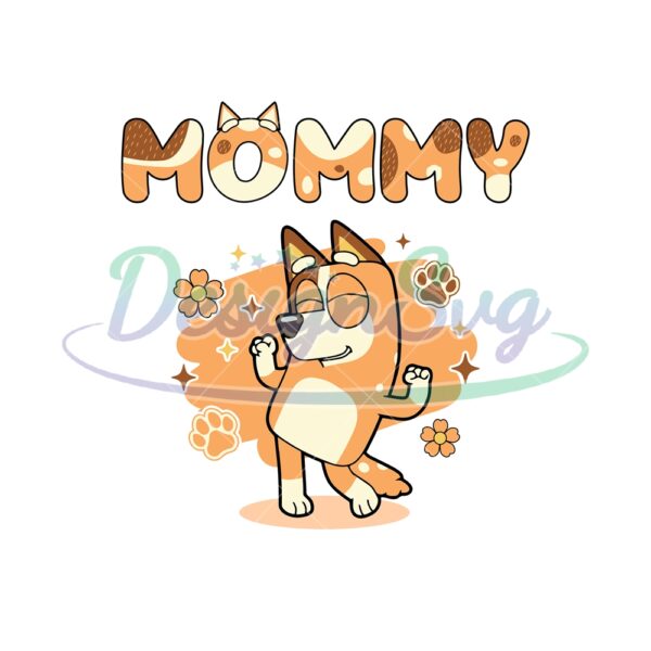 mommy-floral-chilli-heeler-puppy-family-svg