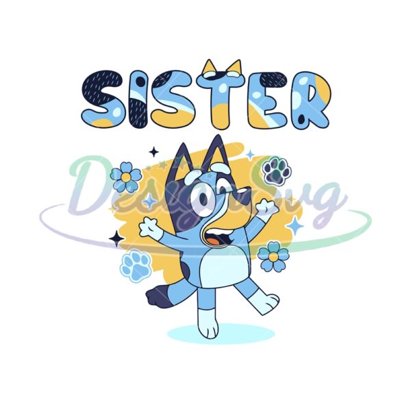 sister-floral-bluey-heeler-puppy-family-svg