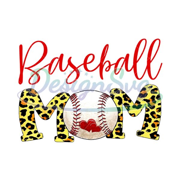 Baseball Mom Leopard Softball Yellow PNG