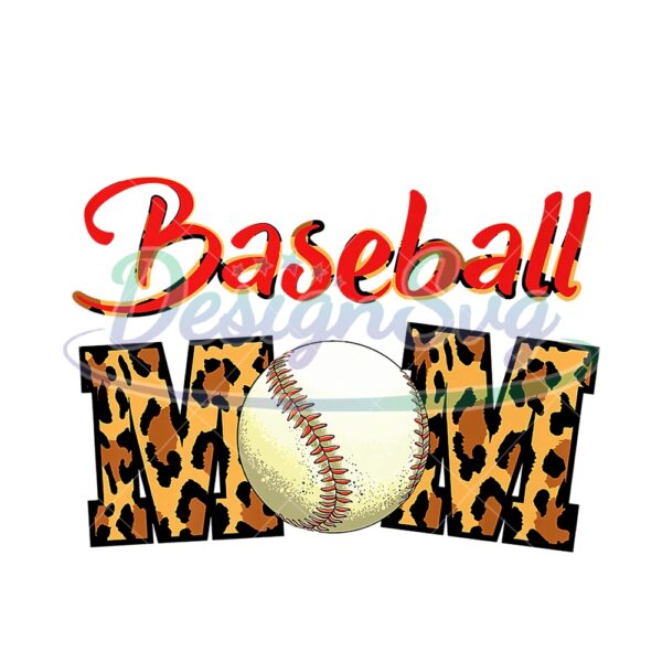 Baseball Mom Leopard Plaid Design Softball PNG