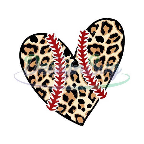 Baseball Leopard Print Heart Shape Sport PNG