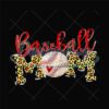 Baseball Mom Love Red Leopard Softball PNG