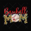 Baseball Mom Love Heart Sport Softball PNG