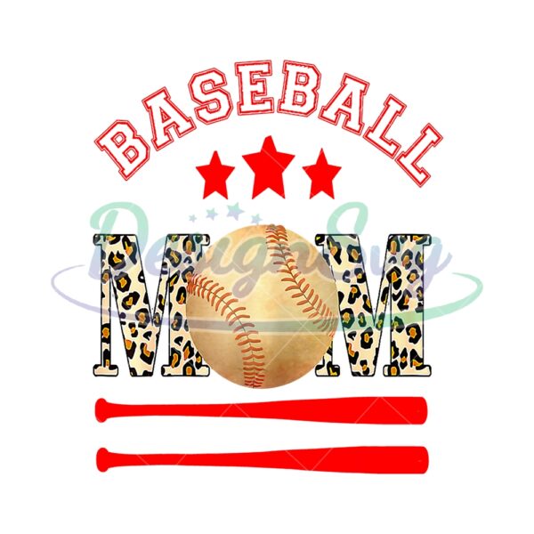 Baseball Mom Leopard Sport Softball PNG