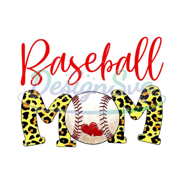 Baseball Mom Mother Day Sport Leopard Print PNG
