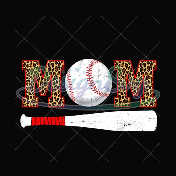 Mom Leopard Print Sport Baseball Bat PNG