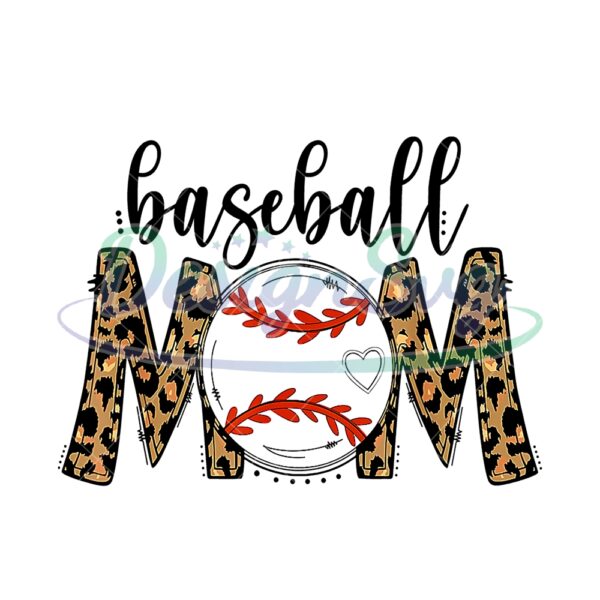 Baseball Mom Leopard White Softball Sport PNG