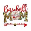 Baseball Mom Red Arrow Heart Leopard PNG