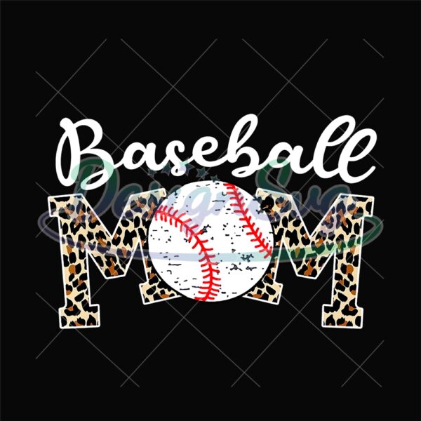 Baseball Mom Mother Day Leopard Design PNG