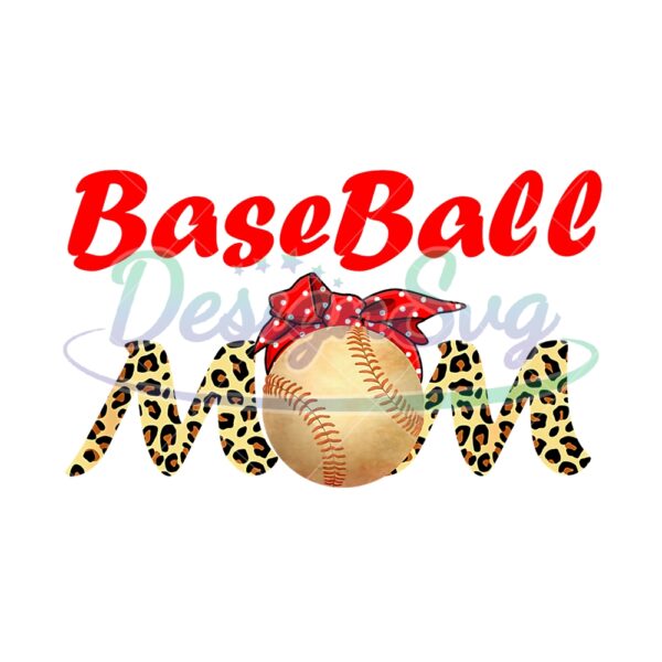 Baseball Mom Red Bandana Design Sport PNG