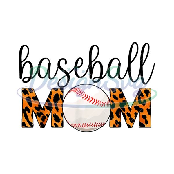 Baseball Mom Leopard Retro Sport PNG