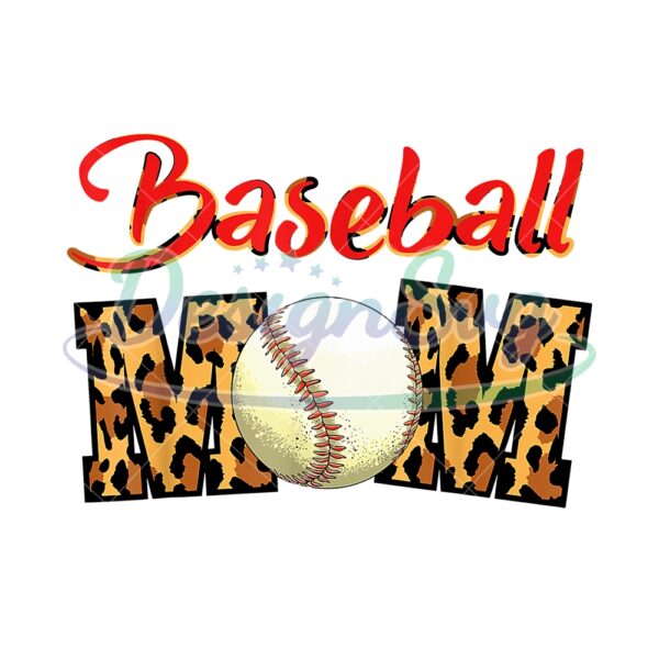 Baseball Mom Retro Leopard Sport Mother Day PNG
