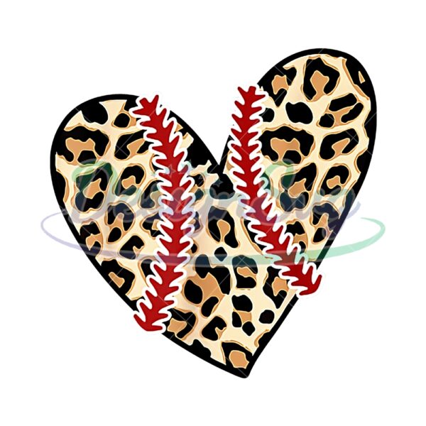 Baseball Leopard Heart Shape Sport PNG
