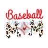 Baseball Mom White Leopard Heart Sport PNG