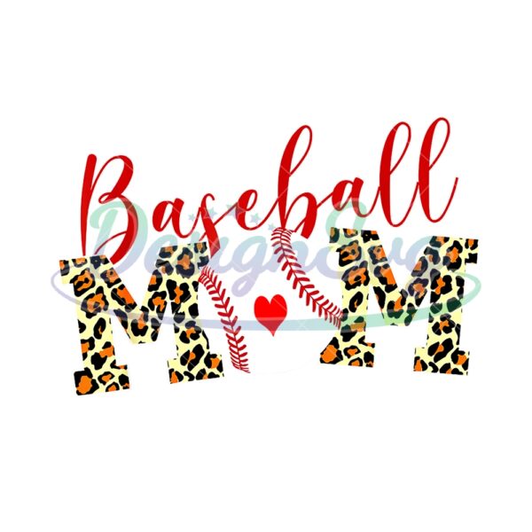 Baseball Mom Love Leopard Sport Mom PNG