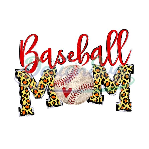 Baseball Mom Leopard Plaid Softball Sport PNG