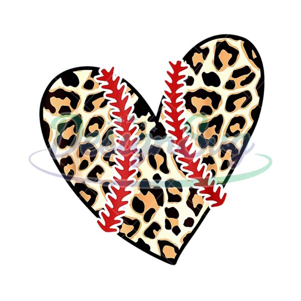 Cow Print Leopard Plaid Heart Shape Softball PNG