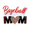 Baseball Mom Leopard Heart Sport Black PNG