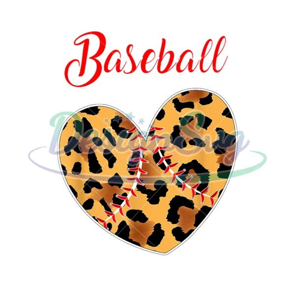 Funny Leopard Heart Shape Softball Baseball PNG