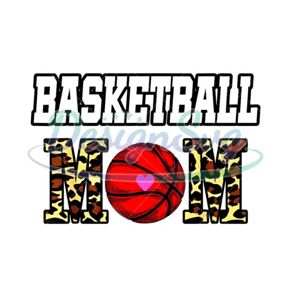 Basketball Mom Sport Leopard Print Design PNG
