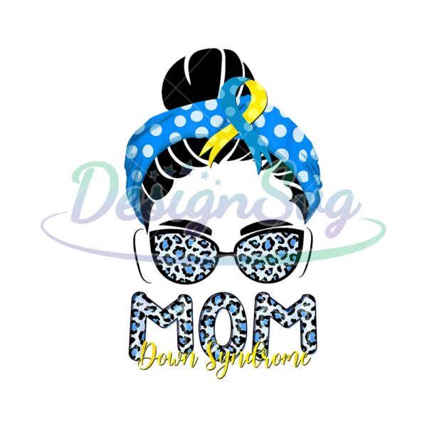 Mom Down Syndrome Blue Leopard PNG