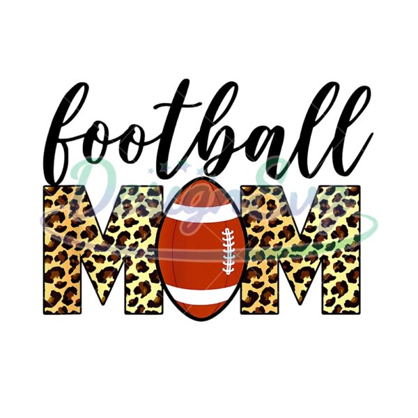 Football Mom Leopard Rugby Ball Sport PNG