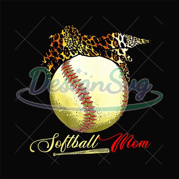 Softball Mom Sport Leopard Baseball PNG