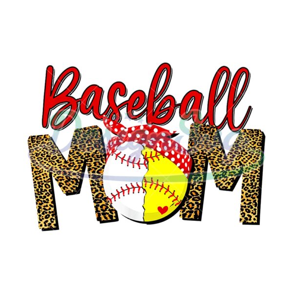 Baseball Mom Leopard Pink Bandana Softball PNG