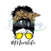 Mom Life Leopard Bandana Messy Bun PNG