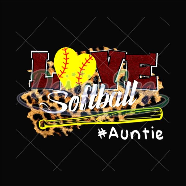 Love Auntie Leopard Softball Bat Sport PNG
