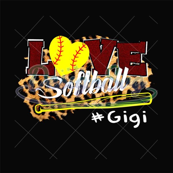 Love Gigi Leopard Softball Bat Sport PNG