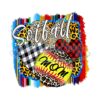 Softball Mom Leopard Love Heart Plaid PNG