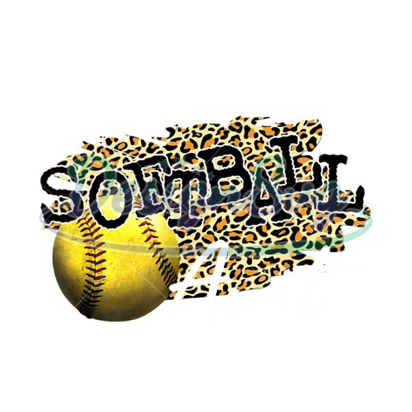 Softball Aunt Leopard Print Mom Day PNG