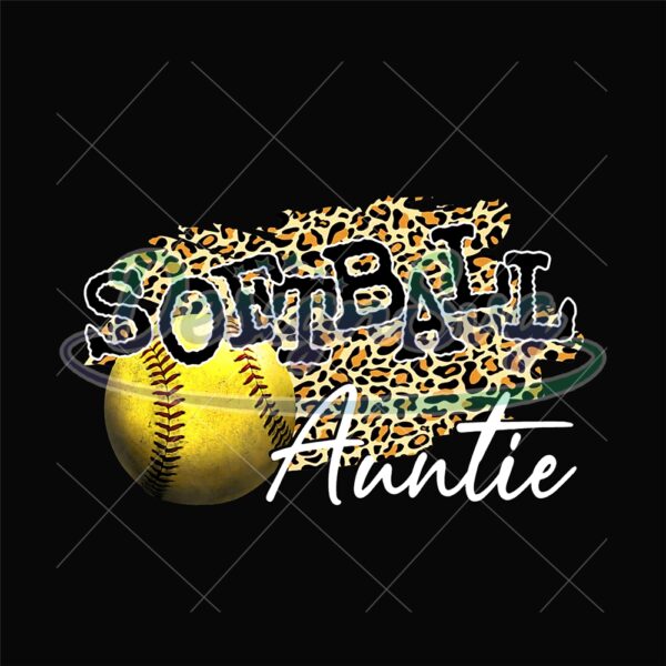 Softball Auntie Leopard Print Mom Day PNG