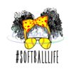 Softball Life Messy Bun Afro Puffs Mom PNG