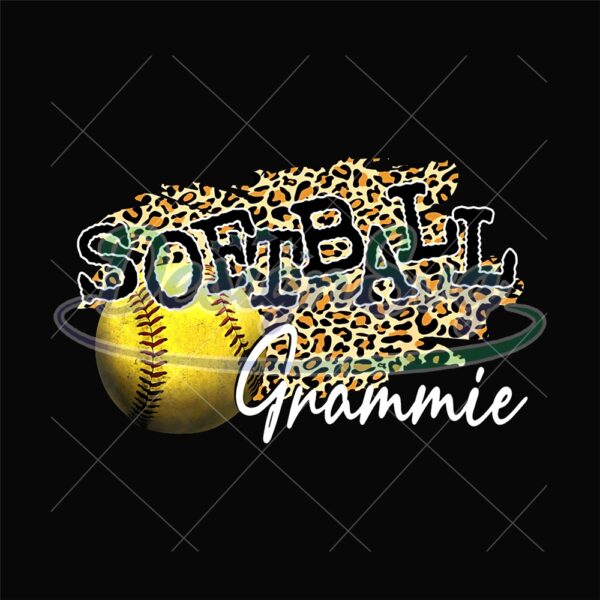 Softball Grammie Leopard Print Mother PNG