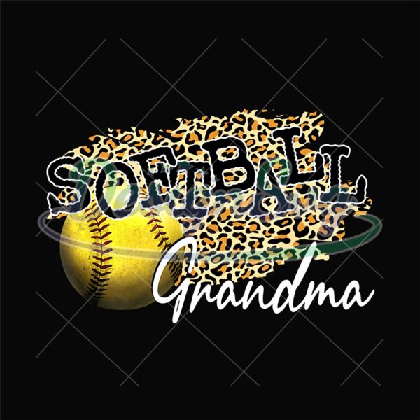 Softball Grandma Leopard Print Baseball PNG