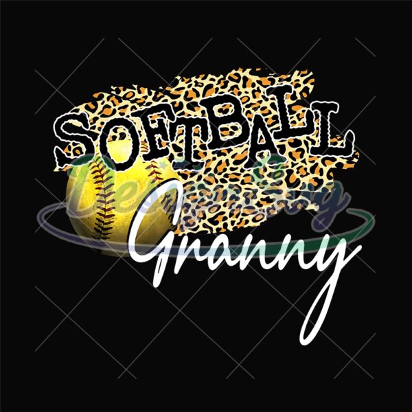 Softball Granny Leopard Print Clipart PNG