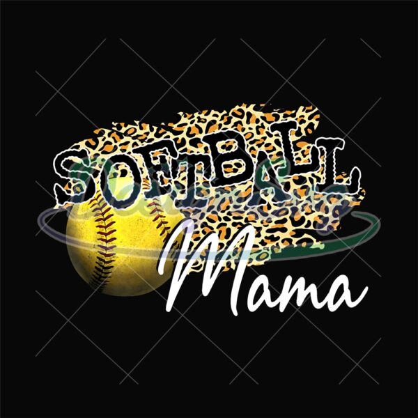 Softball Mama Leopard Print Clipart PNG