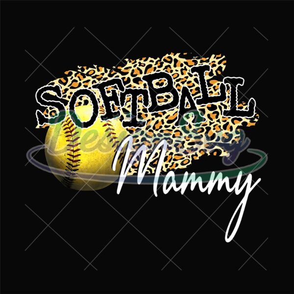 Softball Mammy Leopard Print Clipart PNG