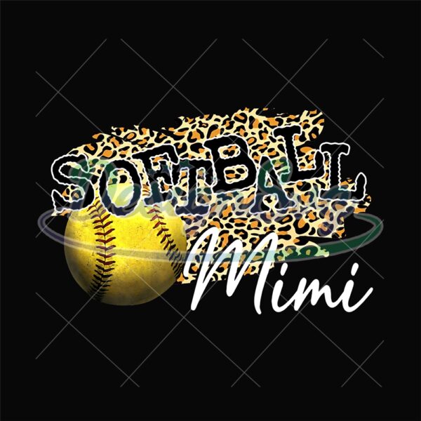 Softball Mimi Leopard Print Clipart PNG