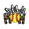 Softball Mom Wild Leopard Print Sport PNG